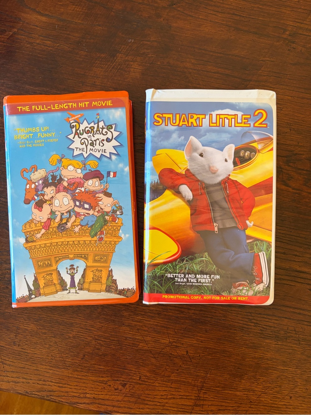 Vintage tapes “Rugrats in Paris:The Movie” and “Stuart Little 2”